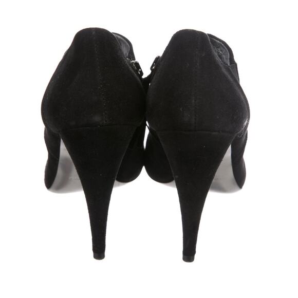 MIU MIU - Suede Round-Toe Ankle Booties - Picture 4 of 5